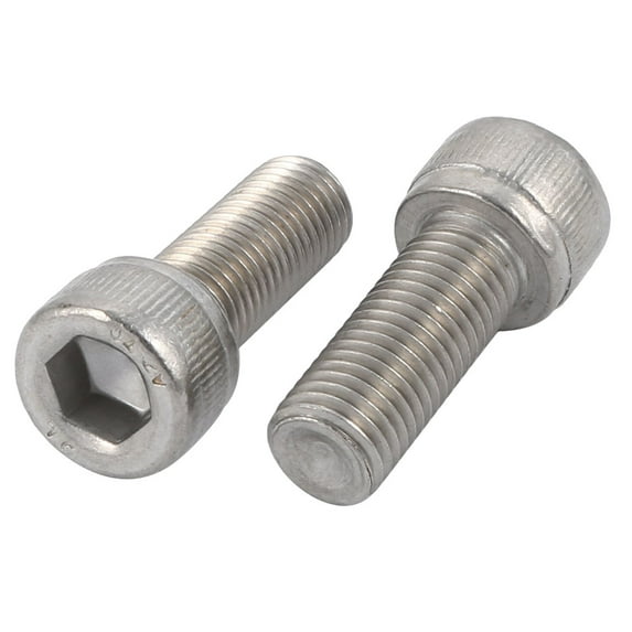 Unique Bargains M10x25mm 1.25mm Pitch 304 Stainless Steel Hex Socket Head Cap Screws Bolts 2pcs