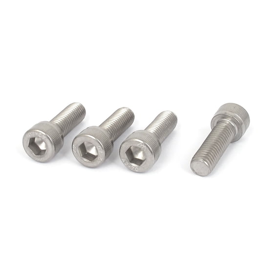 Unique Bargains M10x30mm Thread 304 Stainless Steel Hex Bolt Socket Head Cap Screws 4Pcs