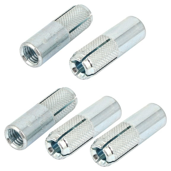Unique Bargains M12 Threaded Expansion Bolt Sleeve Anchors Tool 50mm Long 5 Pcs