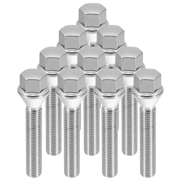 Unique Bargains M12 x 1.5 Car Wheel Studs Set Taper Seat 17 mm Shank Wheel Bolts Lug 10pcs