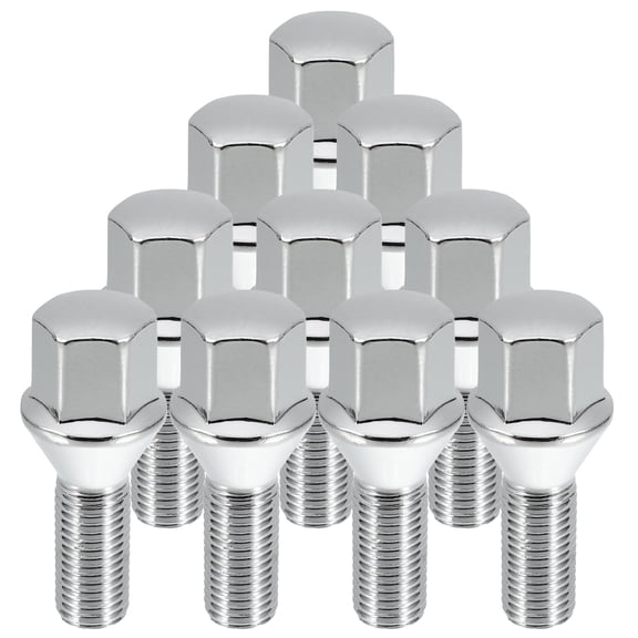 Unique Bargains M12 x 1.5 Chrome Wheel Bolts Taper 60 Taper Seat 17 mm Shank Wheel Bolts Lug Nuts Wheel Studs Set 10pcs