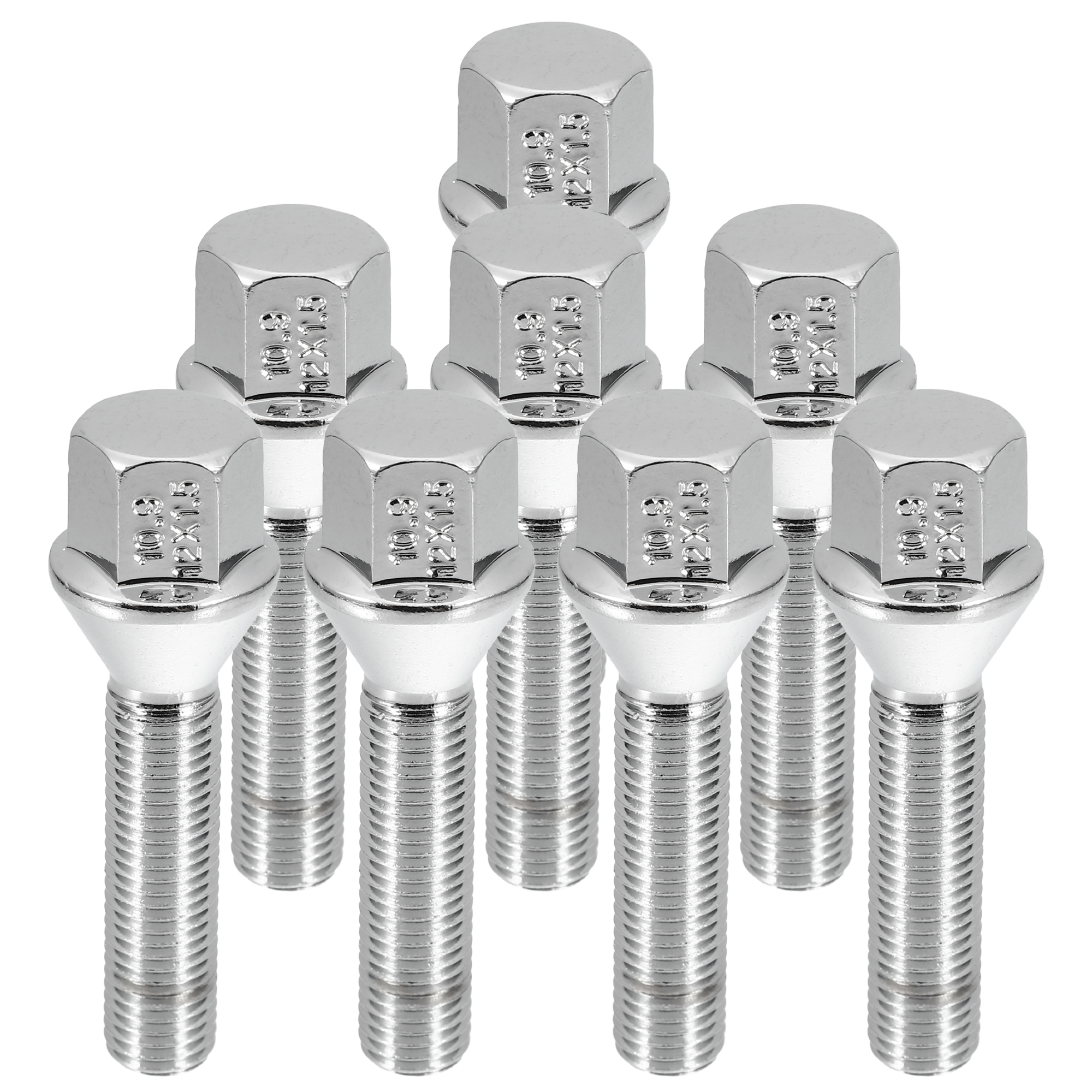 Bimecc M12 X 1.5 Tapered Seat Black Alloy Wheel Bolts – 20 Pack + Lockers