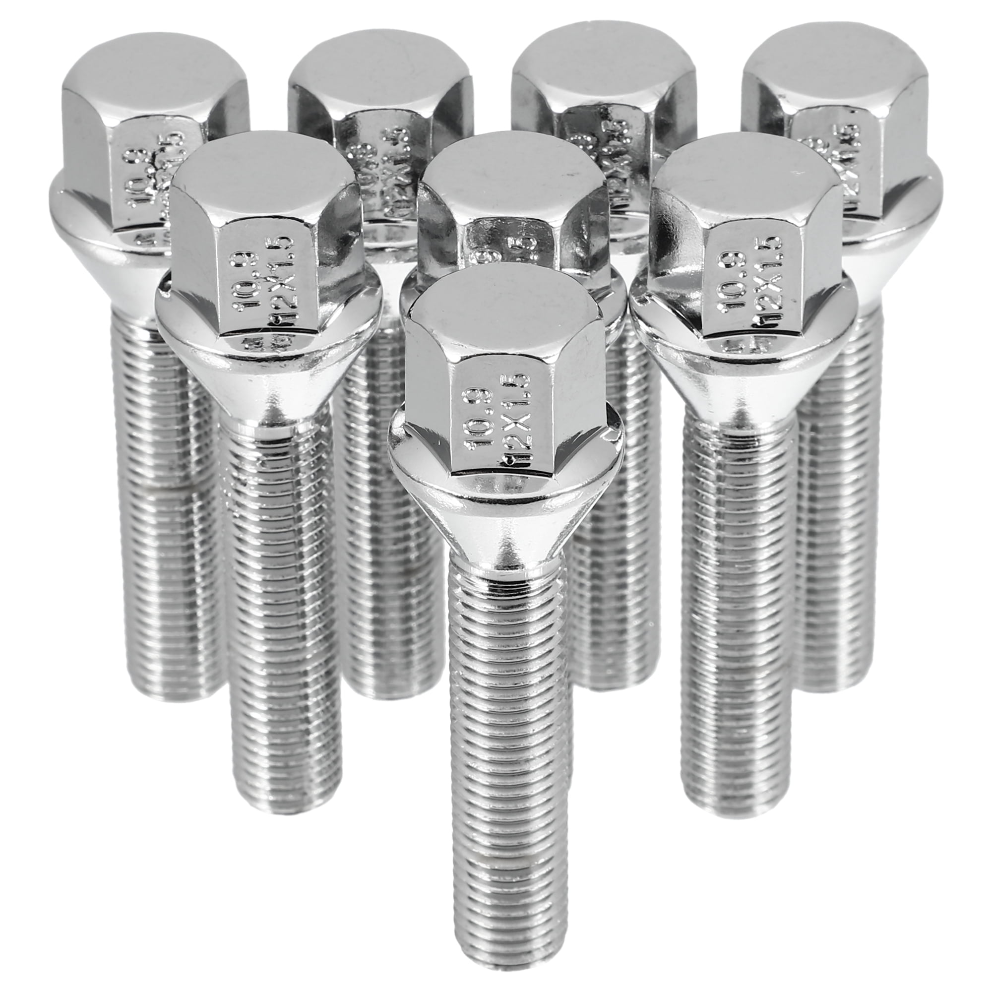 Unique Bargains M12 x 1.5 Wheel Bolts Taper 60° Taper Seat 17 mm Shank Set of 8