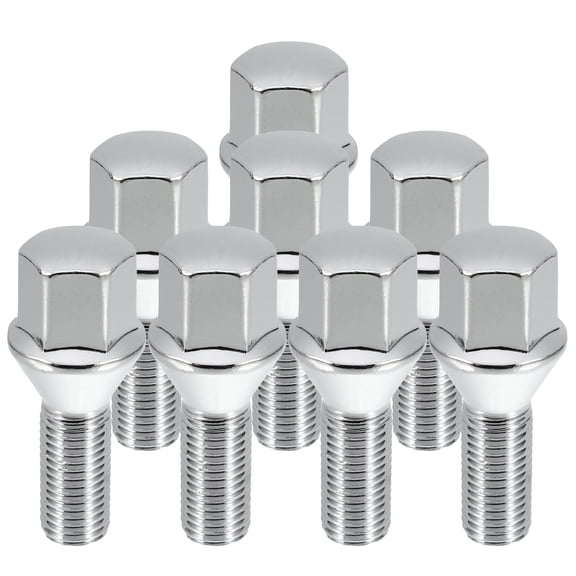Unique Bargains M12 x 1.5 Wheel Bolts Taper 60 Taper Seat 17 mm Shank Wheel Bolts Lug Nuts Chrome Wheel Studs Set 8pcs