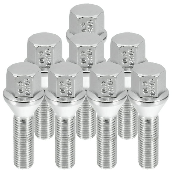 Unique Bargains M12 x 1.5 Wheel Bolts Taper Wheel Bolts Lug Nuts Chrome Wheel Studs Set 8pcs