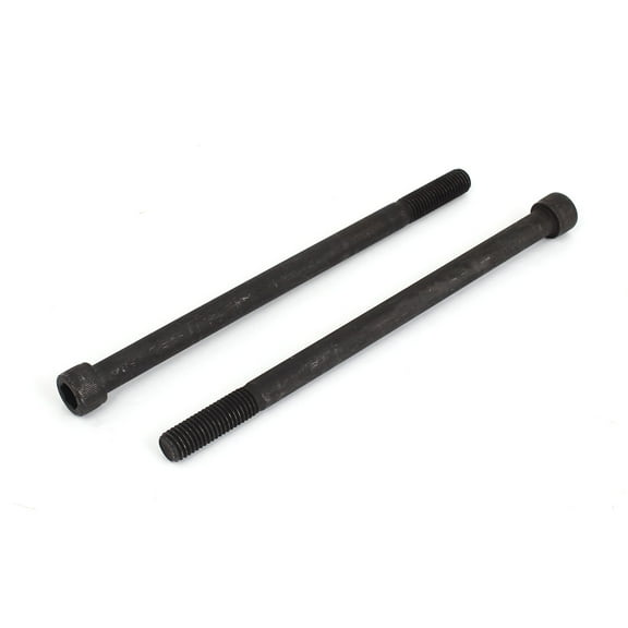 Unique Bargains M12 x 200mm 12.9 Alloy Steel Hex Socket Head Cap Screw Bolt Black 2Pcs