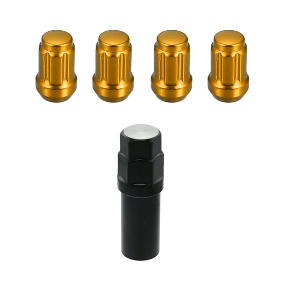 Unique Bargains M12x1.5 Car Wheel Lock Lug Nuts Set Anti Theft Lug Nut Screw Gold Tone