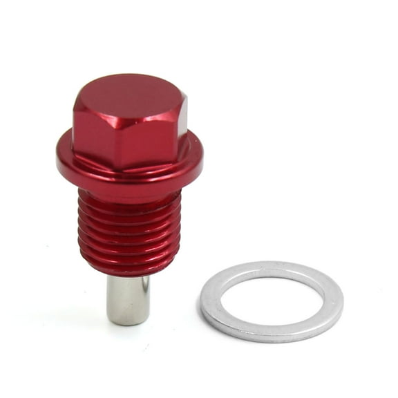 Unique Bargains M14 x 1.5 Red Aluminum Alloy Magnetic Engine Oil Pan Drain Bolt Screw for Car