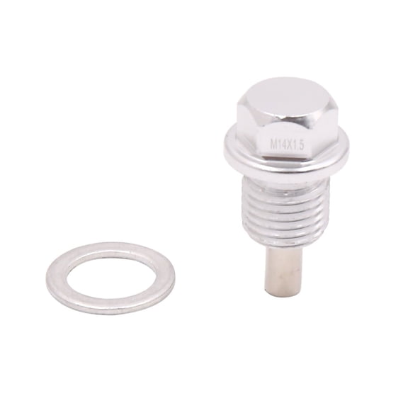 Unique Bargains M14 x 1.5mm Thread Silver Tone Magnetic Car Oil Pan Drain Bolt Kit w Washer