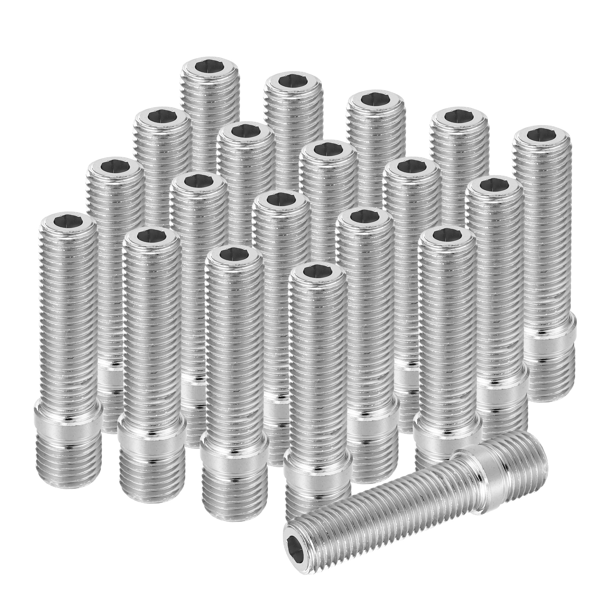 Unique Bargains M14x1.5 to M12x1.5 58mm Wheel Stud Fit for Audi - Pack of 20 Silver Tone