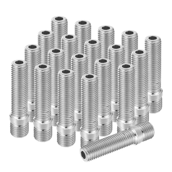 Unique Bargains M14x1.5 to M12x1.5 58mm Wheel Stud Fit for Audi - Pack of 20 Silver Tone