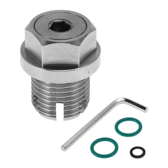 Unique Bargains M16.1x1.5 Oil Drain Plug Stainless Steel Oil Pan Drain Bolt Screw Thread Repair 1 x drain plug 1 x hex wrench 2 x green washers 1 x black washer