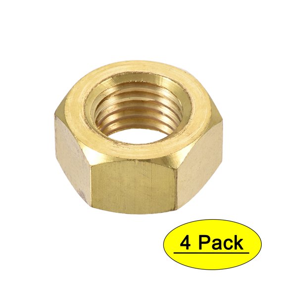 Unique Bargains M16 Brass Machine Screw Insert Lock Hex Hexagon Nut Fastener 4Pcs