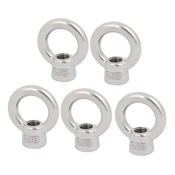 Unique Bargains M16 Thread 304 Stainless Steel Japanese Style Ring Shaped Lifting Eye Nut 5pcs
