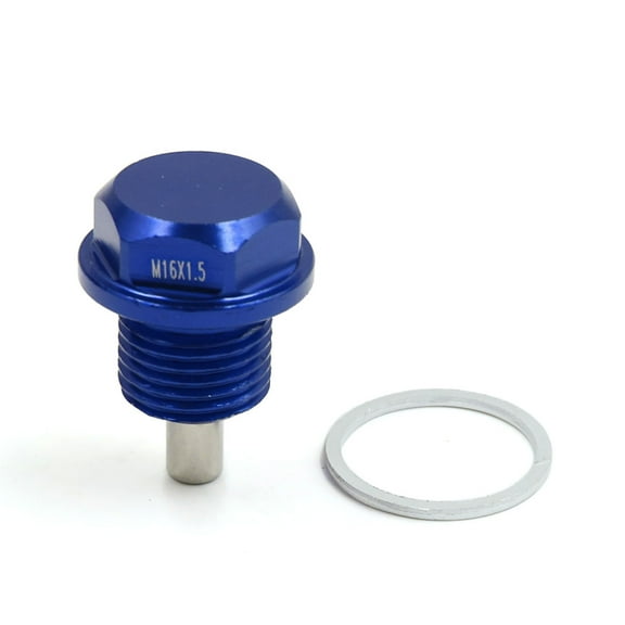 Unique Bargains M16 x 1.5 Blue Aluminum Alloy Magnetic Engine Oil Pan Drain Bolt Screw for Car