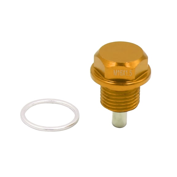 Unique Bargains M16 x 1.5mm Thread Gold Tone Magnetic Auto Car Oil Pan Drain Bolt Kit with Washer