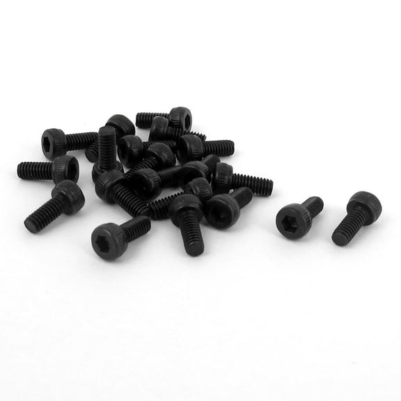 Unique Bargains M2.5 x 6mm 12.9 Alloy Steel Machine Bolt Hex Socket Head Cap Screws Black 20Pcs