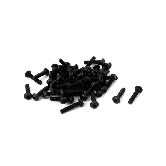 Unique Bargains M2.5x12mm 10.9 Alloy Steel Button Head Hex Socket Cap Screw Bolt Black 50pcs