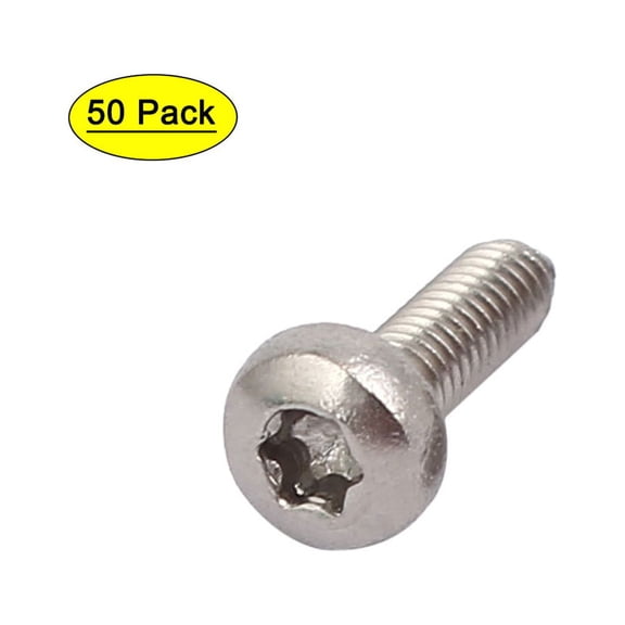 Unique Bargains M2.5x8mm 304 Stainless Steel Pan Head Torx Socket Cap Machine Screw 50pcs