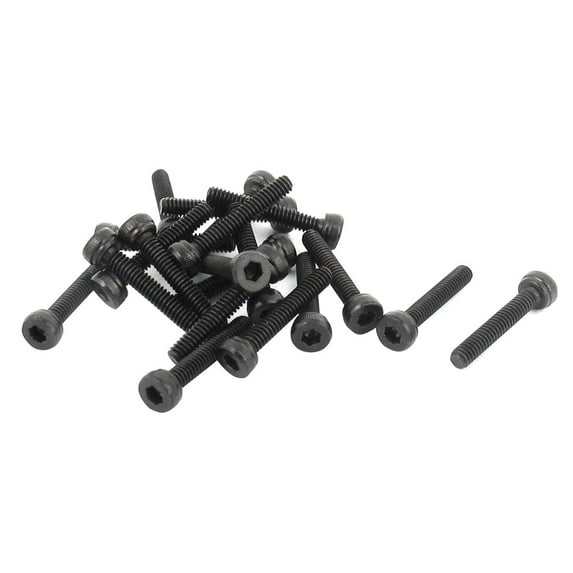 Unique Bargains M2 x 12mm 12.9 Alloy Steel Machine Bolt Hex Socket Head Cap Screws Black 20pcs