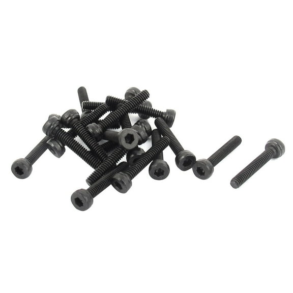 Unique Bargains M2 x 12mm 12.9 Alloy Steel Machine Bolt Hex Socket Head Cap Screws Black 20pcs