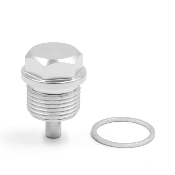 Unique Bargains M20 x 1.5 Silver Tone Magnetic Engine Oil Pan Drain Bolt Screw w Billet for Car