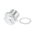 thumbnail image 1 of Unique Bargains M22 x 1.5 Steel Vehicle Engine Oil Drain Plug Screw with Seal Ring for GM Silver Tone, 1 of 7