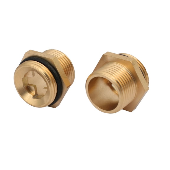 Unique Bargains M24 to M22 Male Thread Brass Outlet Joint Adapter 2Pcs for Cleaning Machine