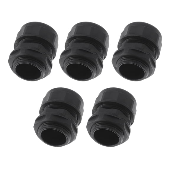 Unique Bargains M25x1.5 Cable Glands 21.2mm / 0.83" Bellows Waterproof Tightening Joint Straight-Tube PA66 Nylon Black 5 Pcs
