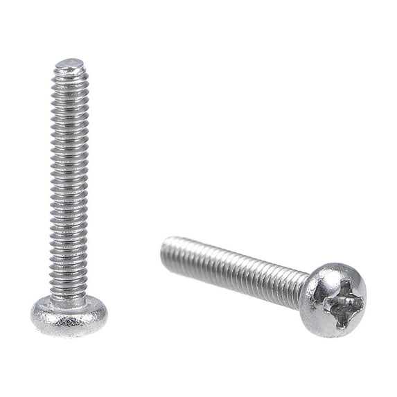 Unique Bargains M2x12mm Machine Screws Pan Head Screw Fasteners Bolts 30Pcs