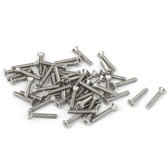 Unique Bargains M2x12mm Stainless Steel Flat Countersunk Head Machine Screws 50pcs