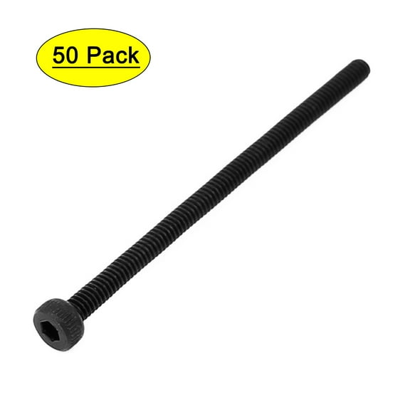 Unique Bargains M2x35mm Alloy Steel Hex Socket Head Knurled Cap Screw Bolt Black 50Pcs