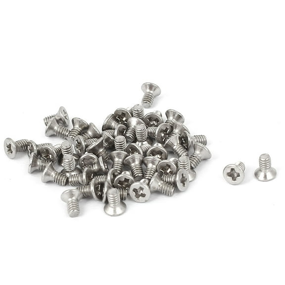 Unique Bargains M2x4mm 304 Stainless Steel  Flat Countersunk Head Machine Screws 50pcs