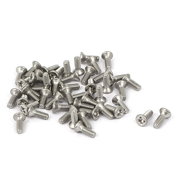 Unique Bargains M2x6mm 304 Stainless Steel  Flat Countersunk Head Machine Screws 50pcs