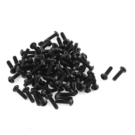 Unique Bargains M2x7mm Thread 10.9 Alloy Steel Button Head Hex Socket Cap Screw Bolt 100pcs