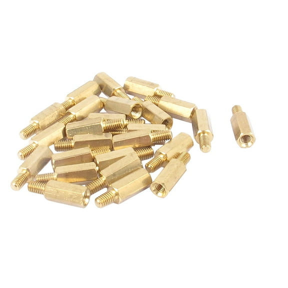 Unique Bargains M3 10+5mm Brass PC PCB Motherboard Standoff Hexagonal Spacer (25-pack)