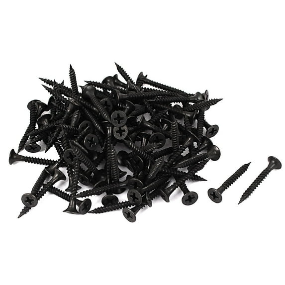 Unique Bargains M3.5x30mm Zinc Plated Flat Head Self Tapping Screws Black 100pcs