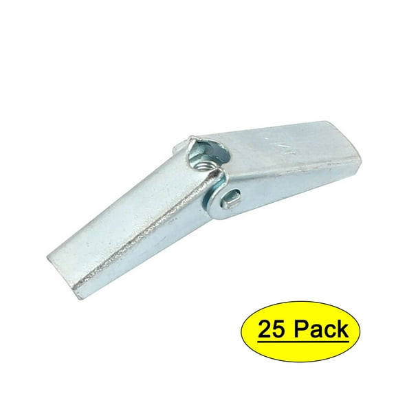 Unique Bargains M3 Dia Female Thread Spring Loaded Hollow Wall Toggle Wing Nut 25Pcs