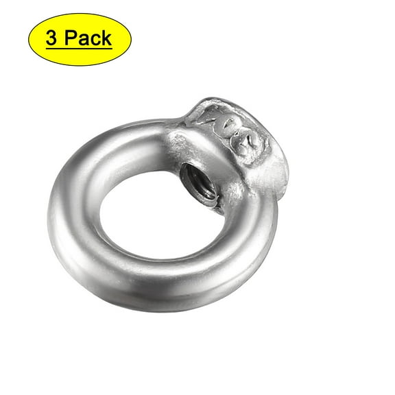 Unique Bargains M3 Female Thread 304 Stainless Steel Lifting Eye Nuts Ring, 10pcs