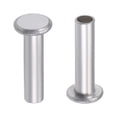 thumbnail image 1 of Unique Bargains M3 x 0.47" Flat Head Semi-Tubular Rivets Aluminum Silver Tone 100 Pcs, 1 of 3