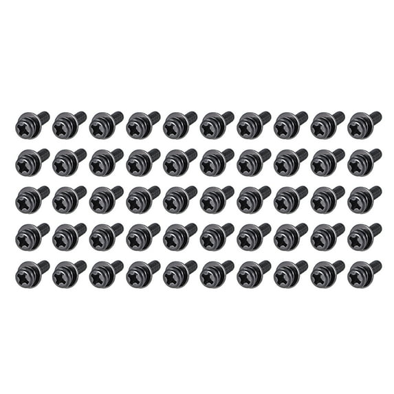 Unique Bargains M3 x 12mm Carbon Steel Phillips Pan Head Machine Screws Bolts Combine with Spring Washer and Plain Washers 50Pcs