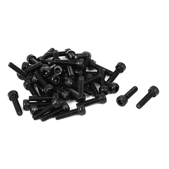 Unique Bargains M3 x 12mm Full Thread Hex Socket Cap Head Screws Bolts 50Pcs Carbon Steel