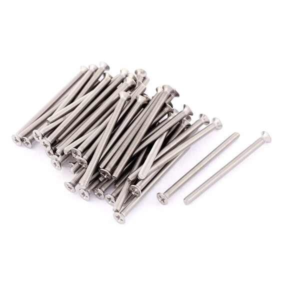 Unique Bargains M3 x 45mm Phillips Head Stainless Steel Countersunk Bolts Machine Screws 50Pcs