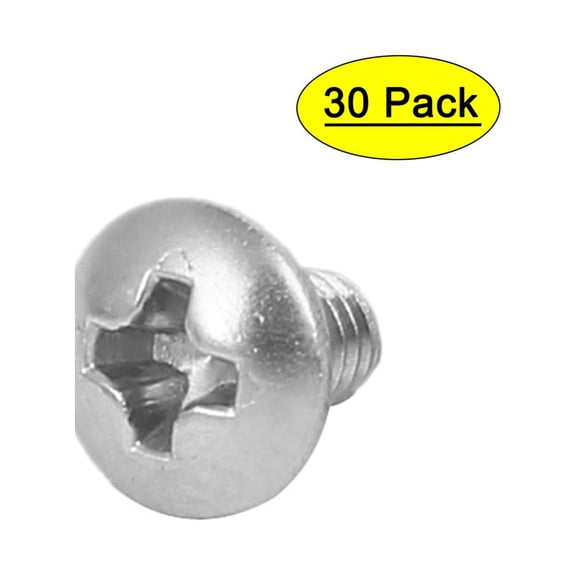 Unique Bargains M3 x 5mm 316 Stainless Steel Head Machine Screw Silver Tone 30Pcs