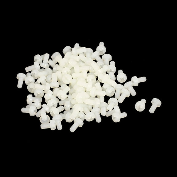 Unique Bargains M3 x 6mm Nylon Crosshead Round Head Machine Screws Bolts Beige (100-pack)
