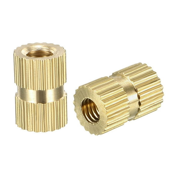 Unique Bargains M3 x 8mm(L) x 5.4mm(OD) Brass Knurled Threaded Insert Embedment Nuts 200Pcs