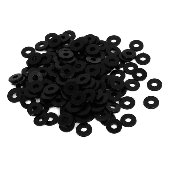 Unique Bargains M3 x 8mm x 1mm Nylon Flat Insulating Washers Gaskets Spacers Black 200Pcs