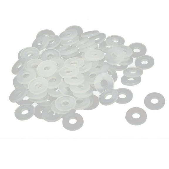 Unique Bargains M3 x 8mm x 1mm Nylon Flat Insulating Washers Gaskets Spacers White 100Pcs