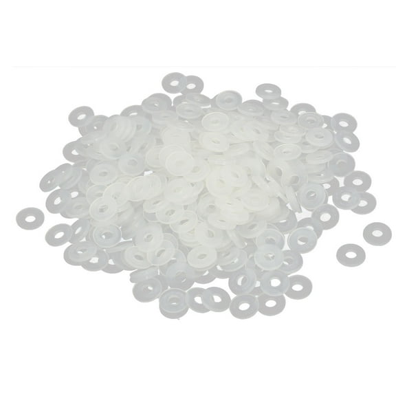 Unique Bargains M3 x 8mm x 1mm Nylon Flat Washers Spacers Gaskets Fastener White 400Pcs