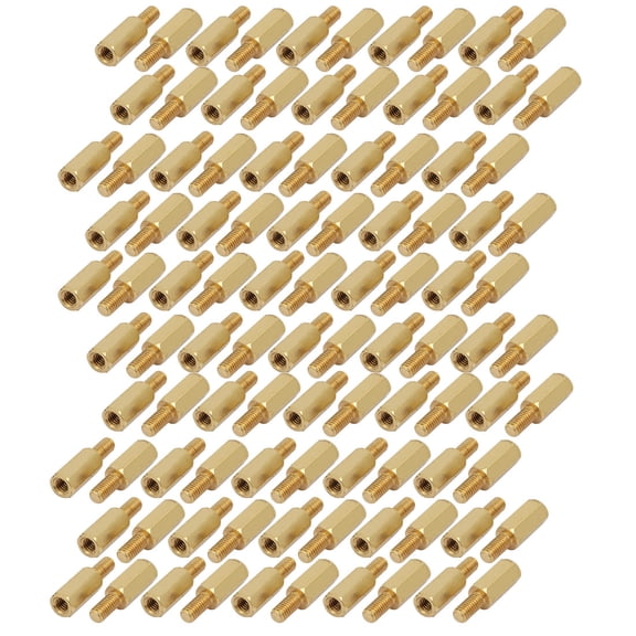 Unique Bargains M3x10mm+6mm Male to Female Brass Spacer Hexagonal PCB Standoff 101pcs